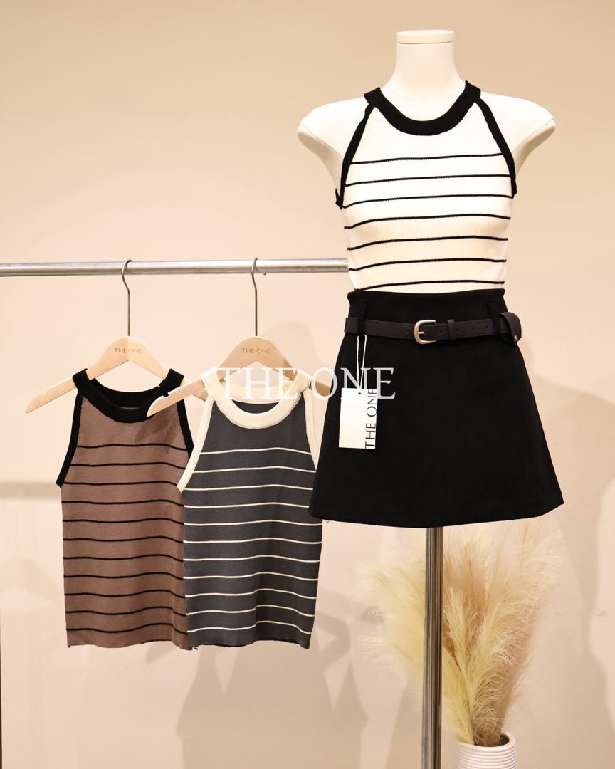 Striped knit Top | Free Size 🥨🤍 针织线条上衣 | 均码