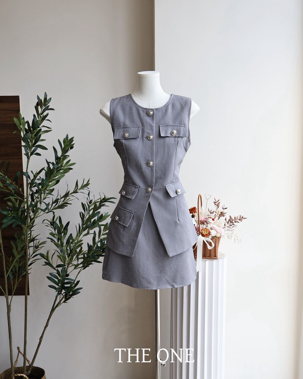 Diamond Top with Dress Set 💎💎 闪钻款短裙套装